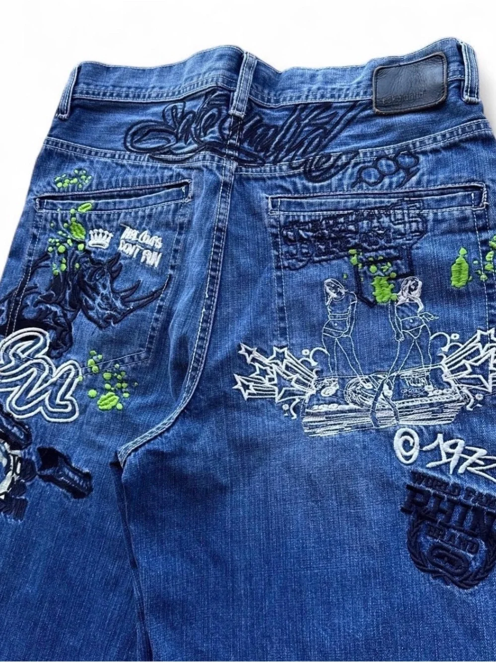Y2K Ecko Unltd Embroidered Baggy Denim Jorts Jean Shorts